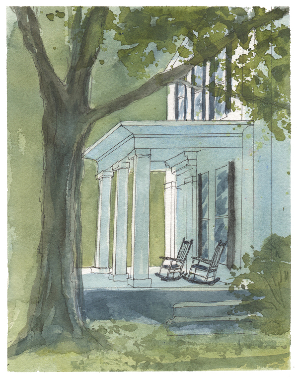 The Marble West Inn Porch - by Ann Lindsay